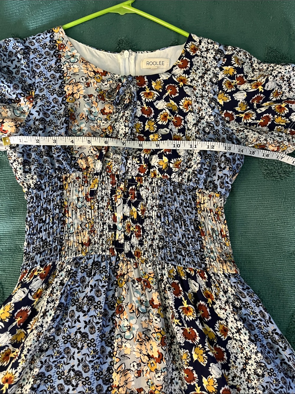 Roolee Blue Floral Patchwork Midi Dress - Picture 10 of 10